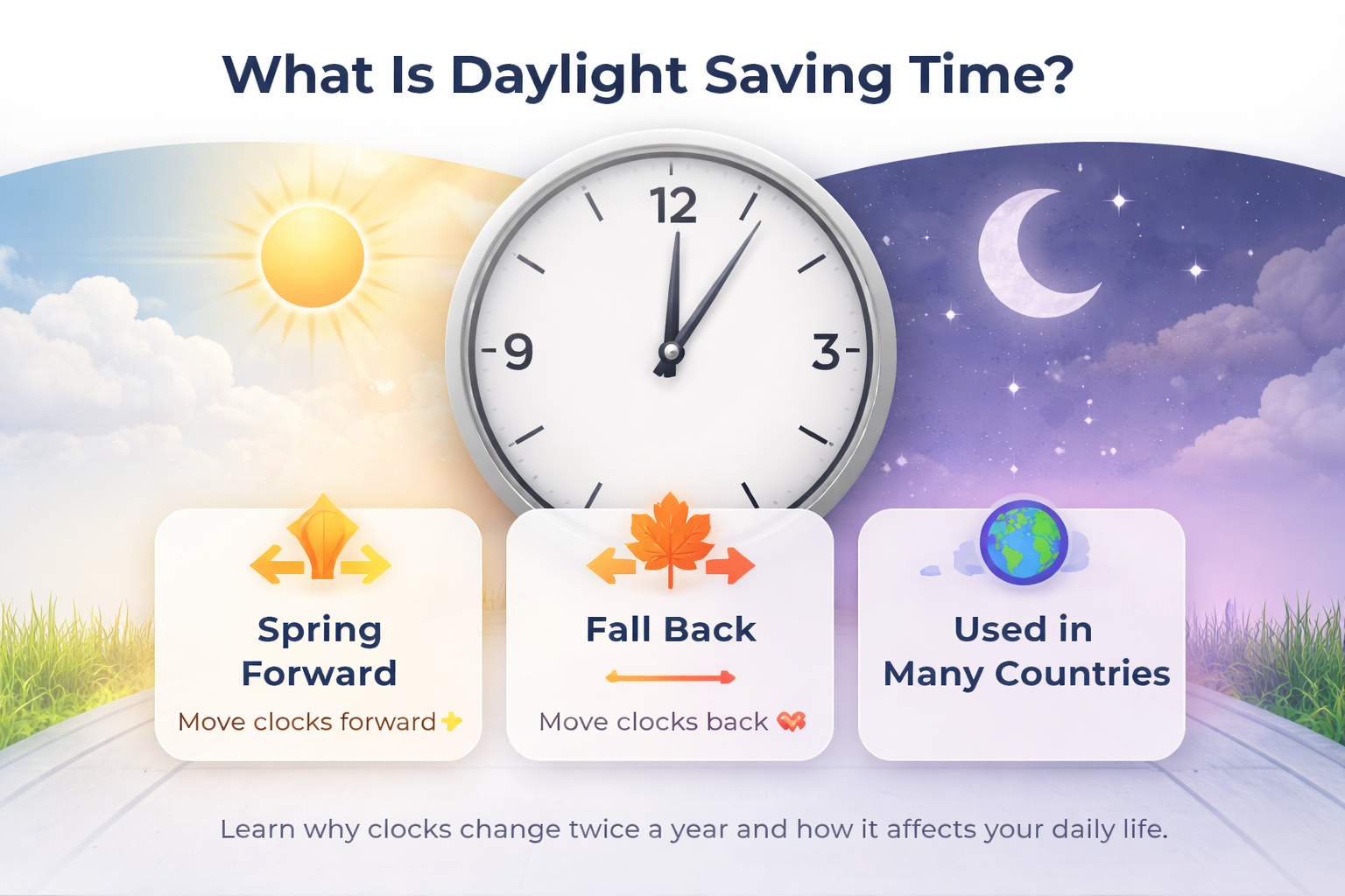 What Is Daylight Saving Time Why Clocks Change Around the World_timenowonline.com
