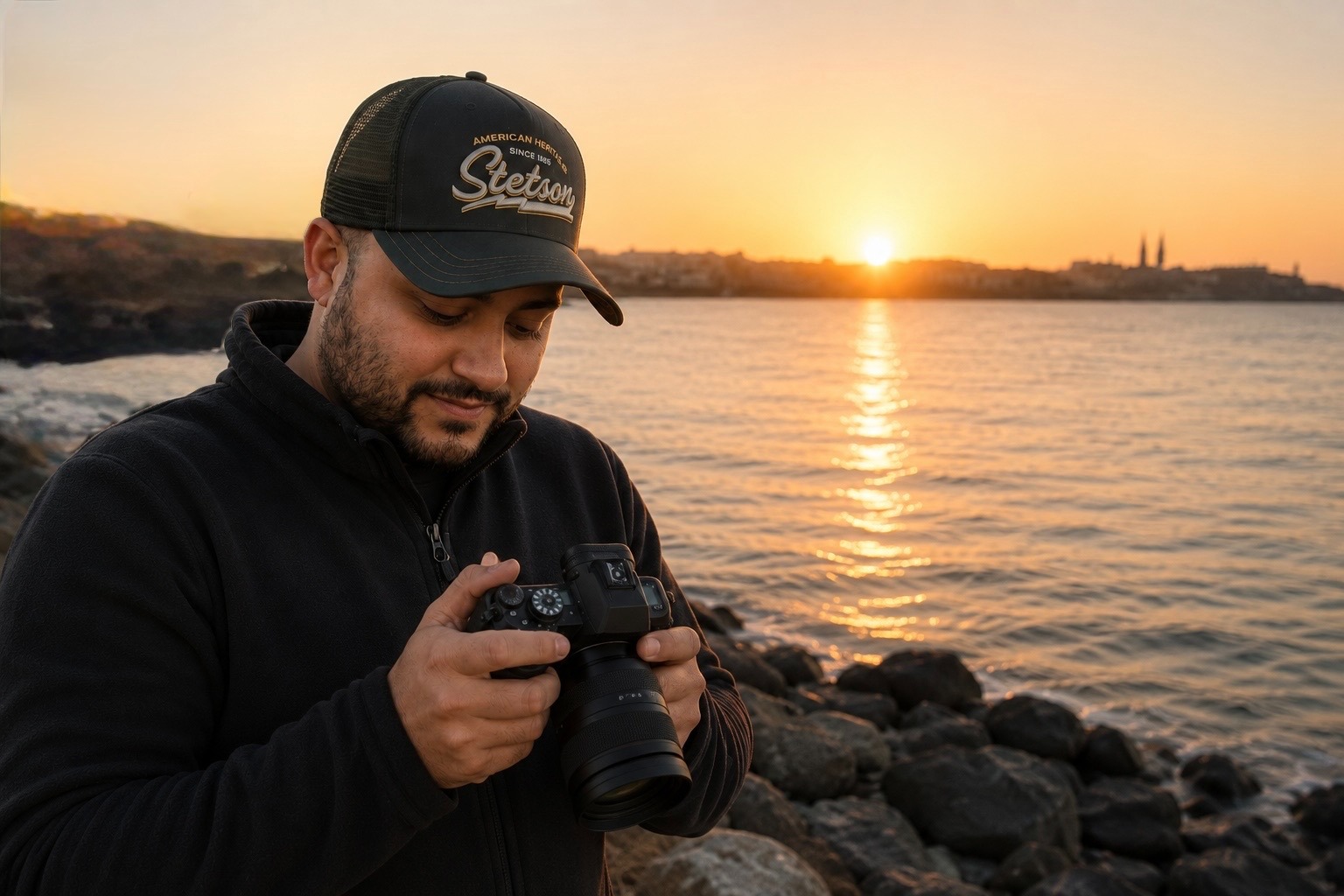 Image of Jamie Allyn reviewing a photo