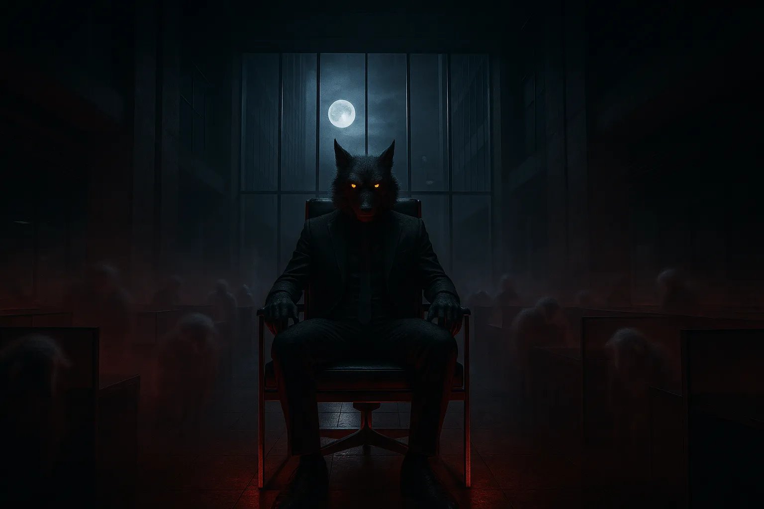 Wilk na tronie otoczony świniami – metafora władzy, hipokryzji i drapieżnej krytyki społecznych absurdów