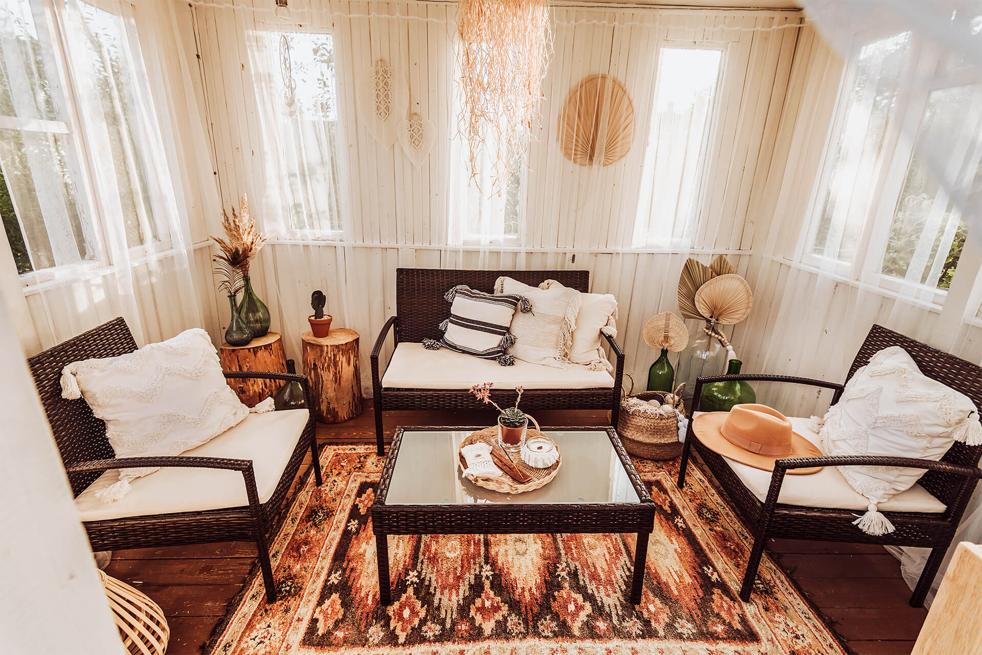 boho style | vasaros pavesines dekoras