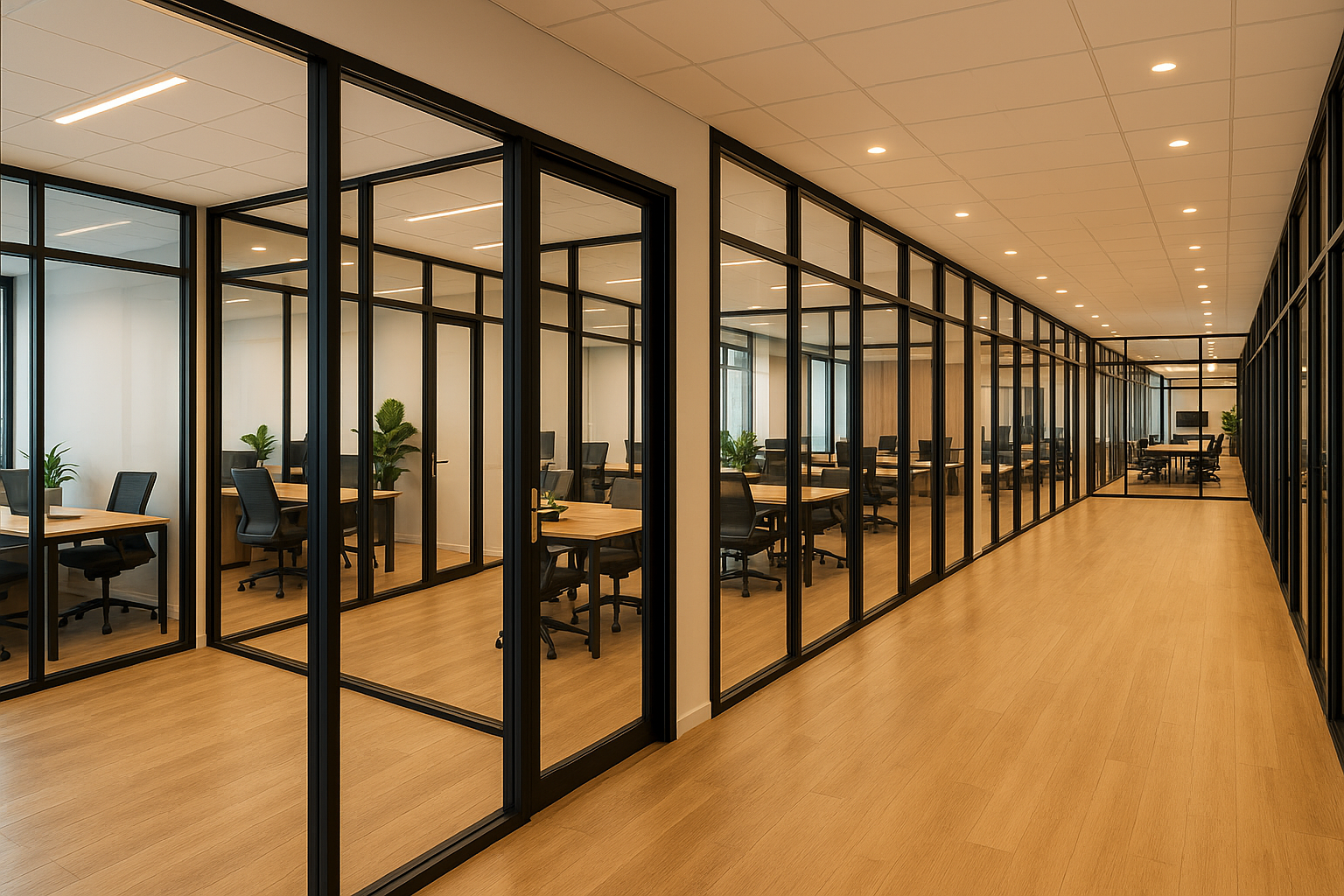 Aluminium office partitions
