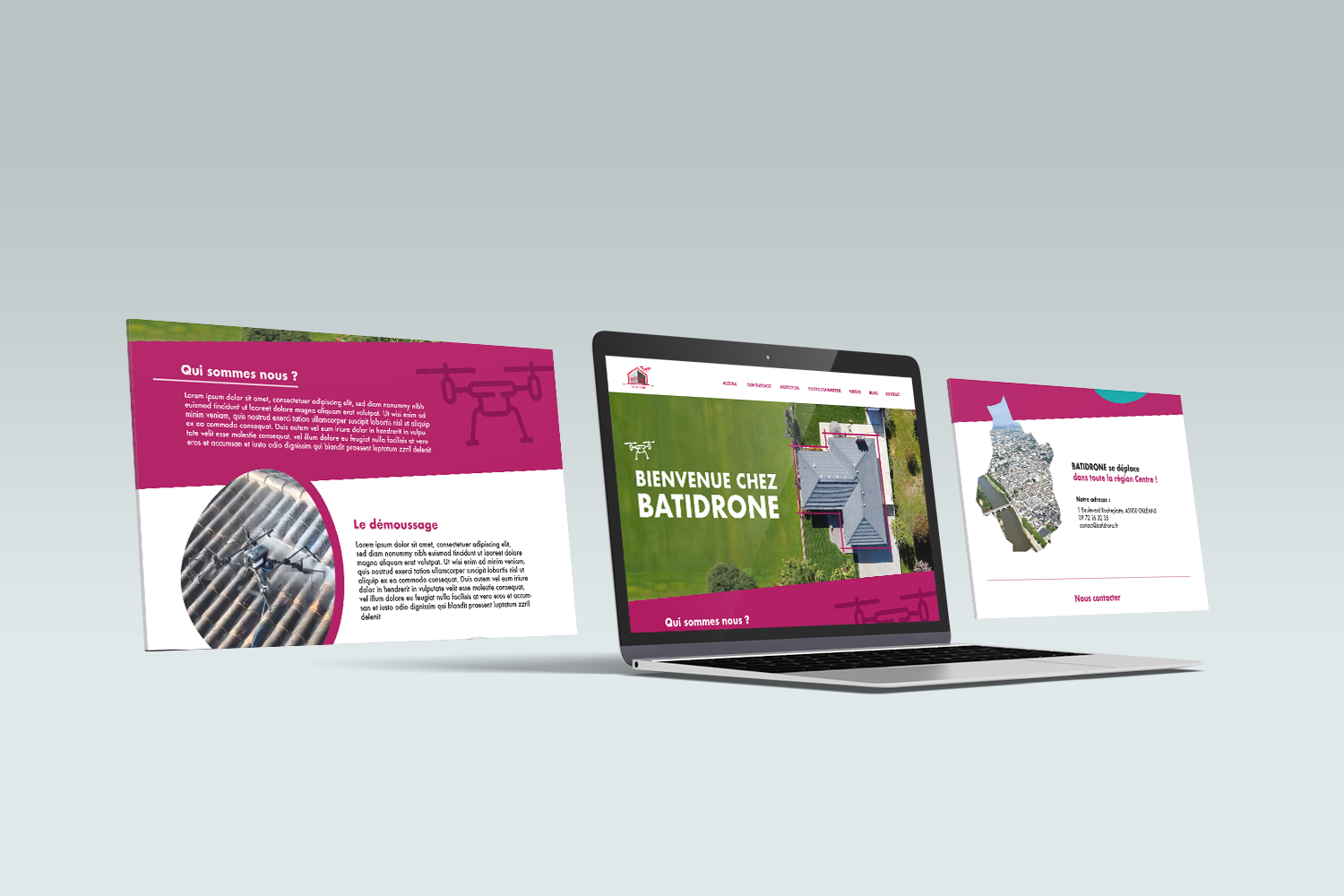 Réalisation : Web design pour BATIDRONE - Amy Atelier Graphique