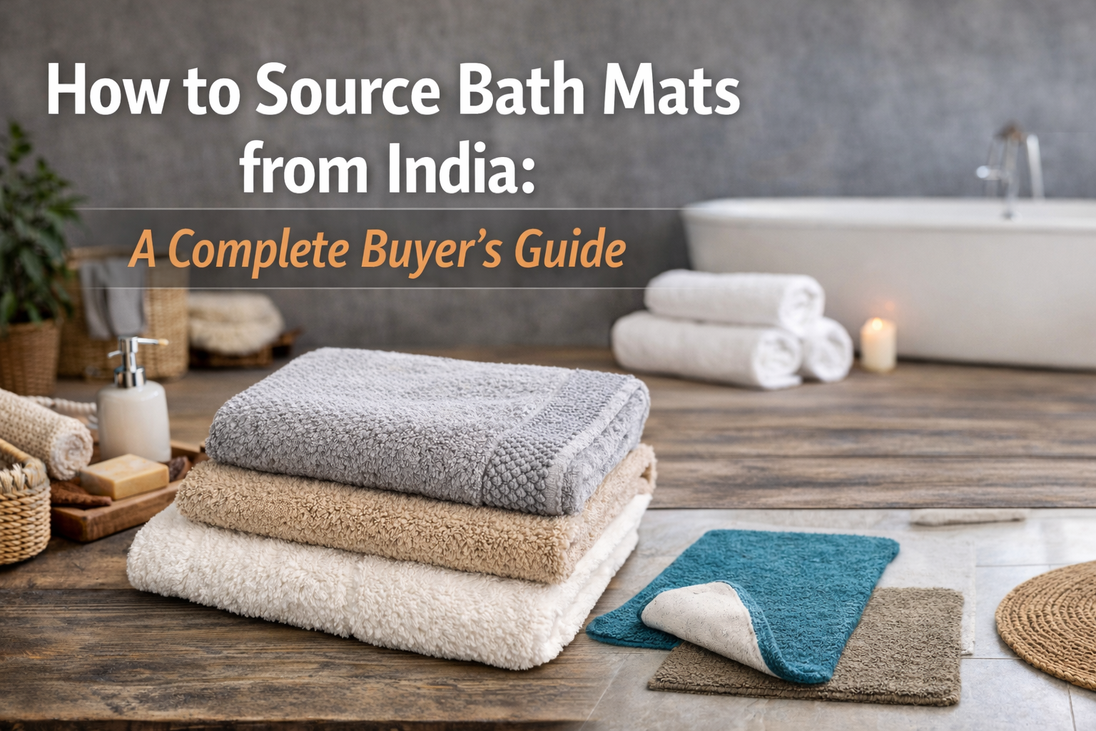 Premium Indian bath mats on modern bathroom floor