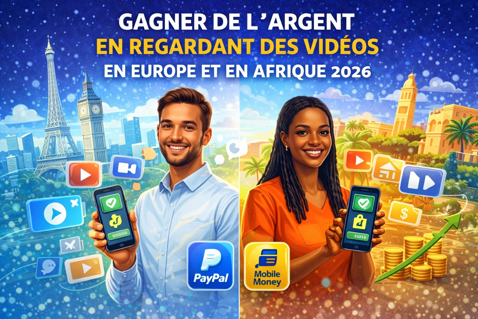 Gagner de l’argent en regardant des vidéos en Europe et en Afrique (2026) sur smartphone — plateform