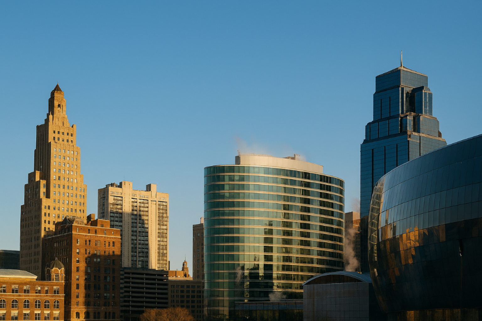 clear day in downtown Kansas City