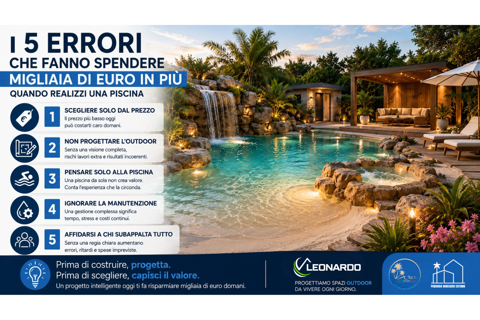 cinque errori che ti fanno perdere denaro nella costruzione di una piscina