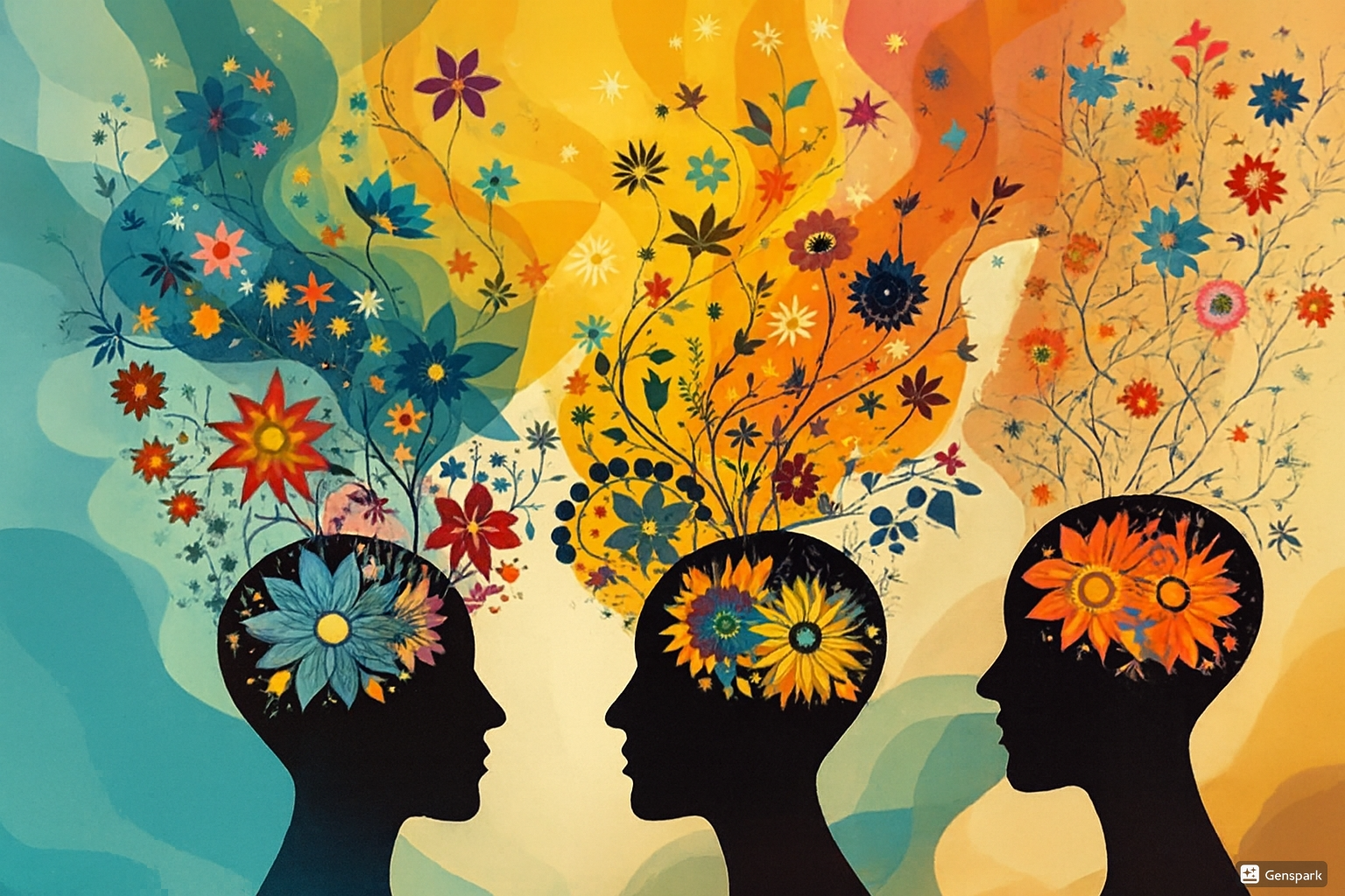 Illustration artistique de la reliance sociale - liens interconnectés entre individus