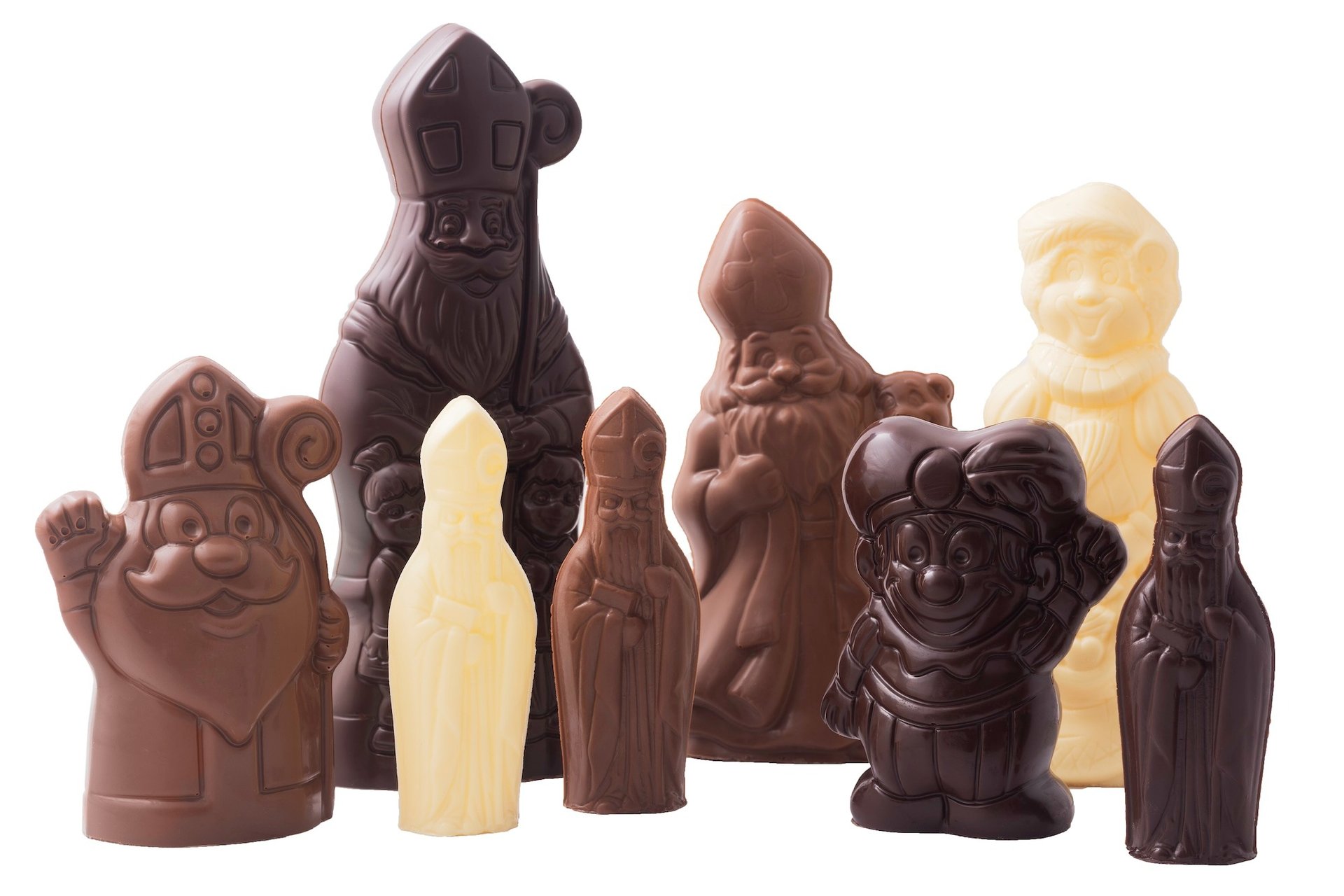 Verschillende Chocolade Sinterklaas figuurtjes