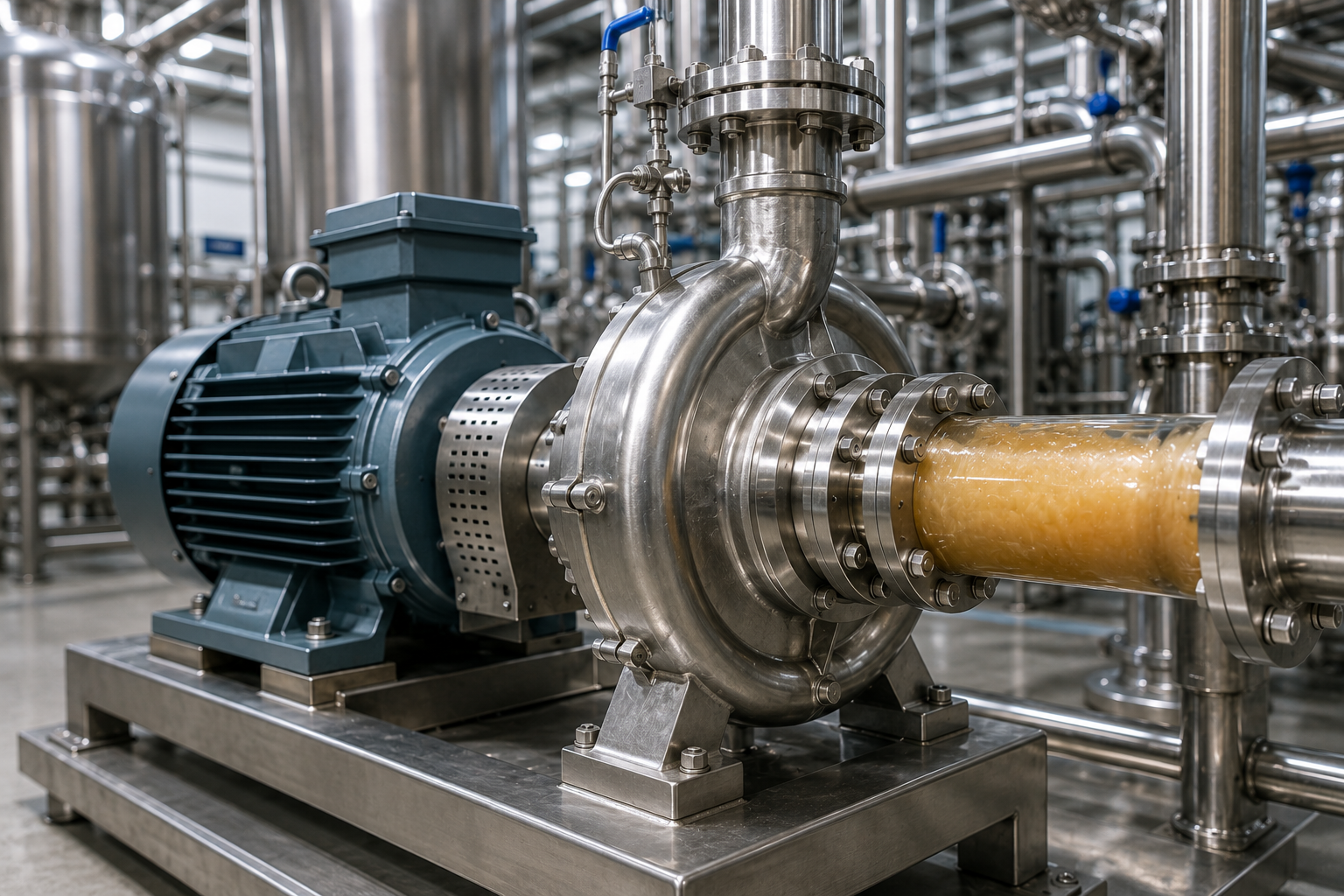 Industrial centrifugal pump and electric motor