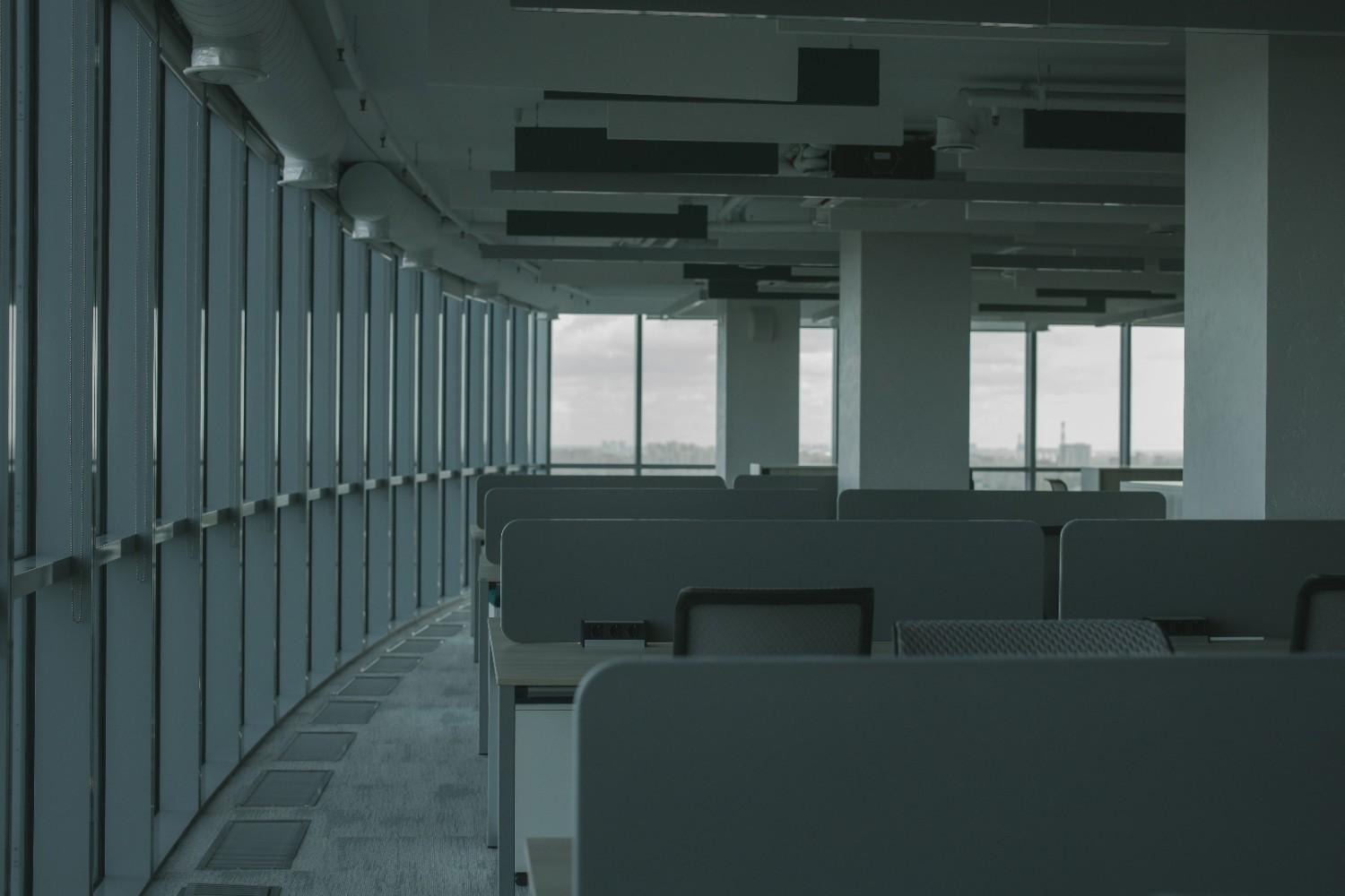 Colorado Springs commercial office building interior showing mold growth on ceiling tiles and walls requiring professional