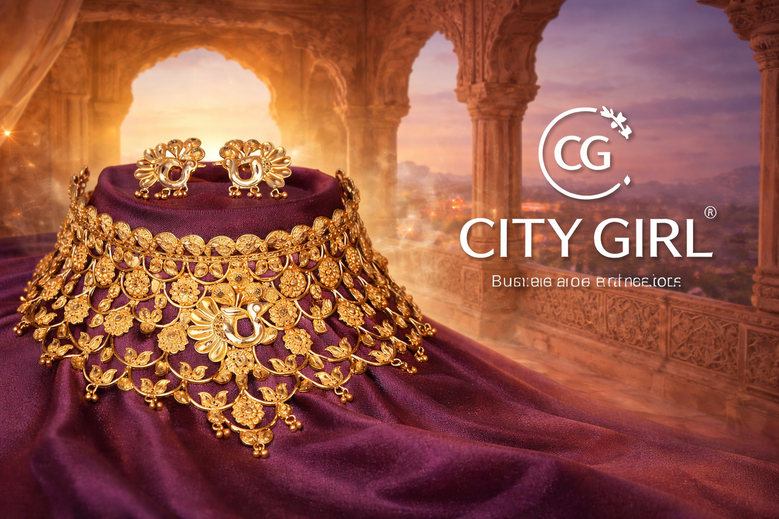 City Girl Jewellery - 24ct Gold-Plated Imitation Bridal Nath – Floral Design Nose Ring for Brides