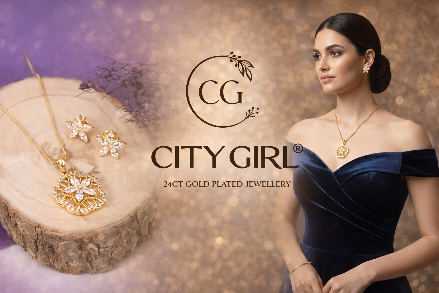 City Girl Jewellery - 24carat gold plated jewellery - City Gold Imitation Jewellery - Daily Wear