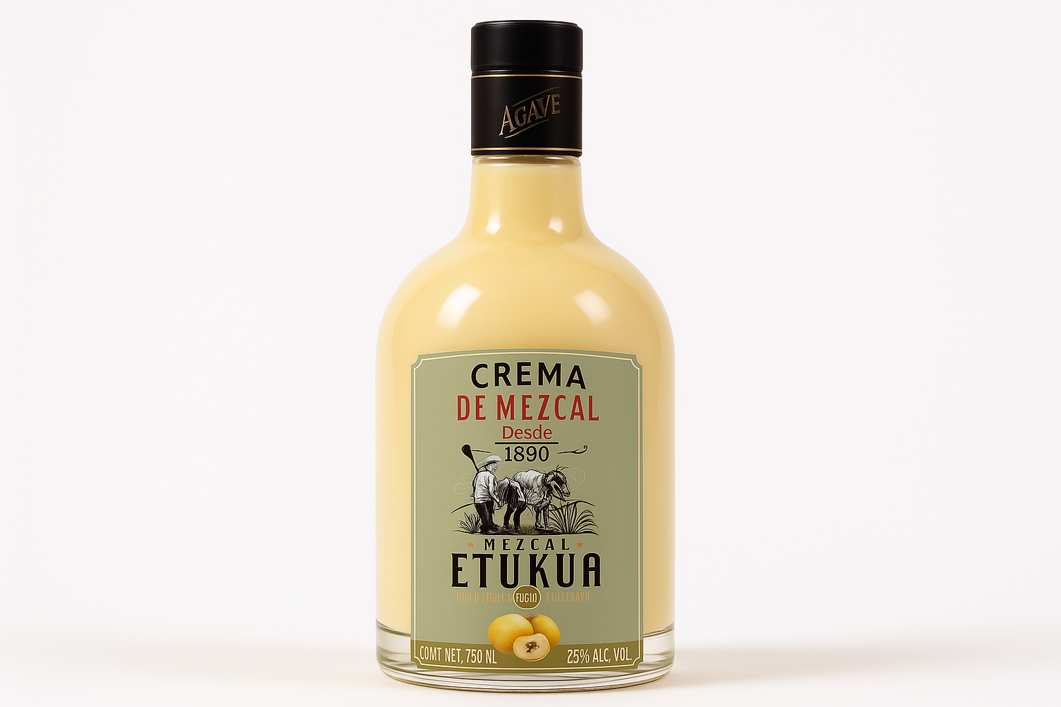 Botella de crema de mezcal