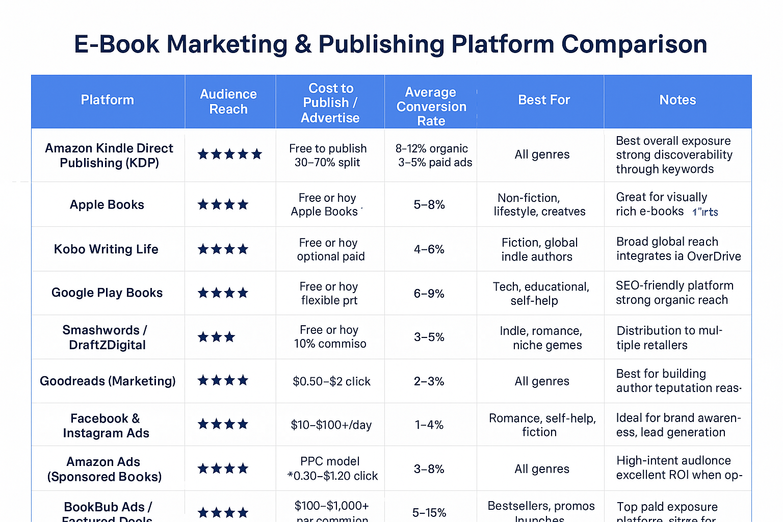 e-book marketing platform comparision