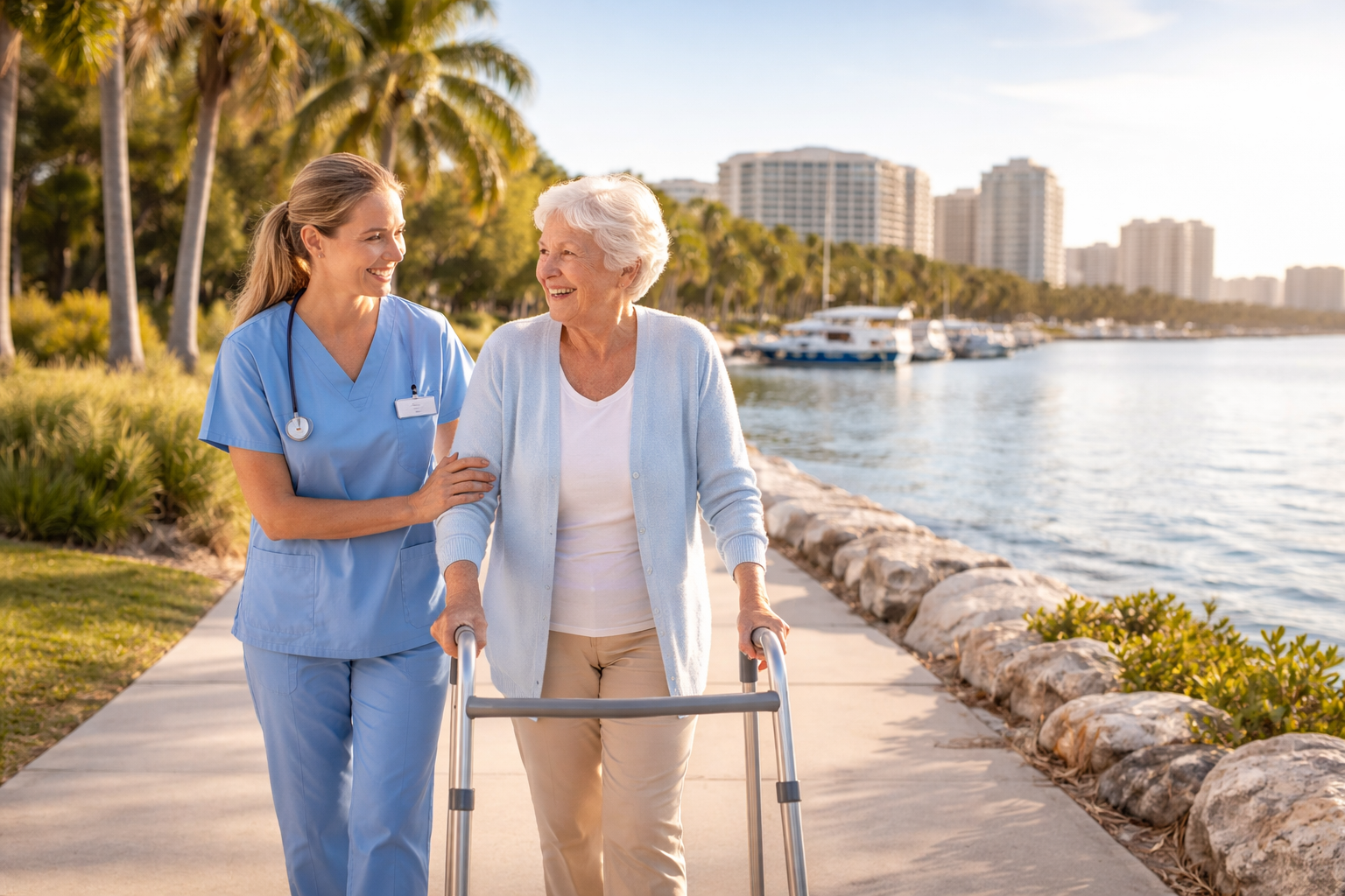 Sarasota Florida waterfront skyline representing nursing homes and skilled rehab facilities in Saras