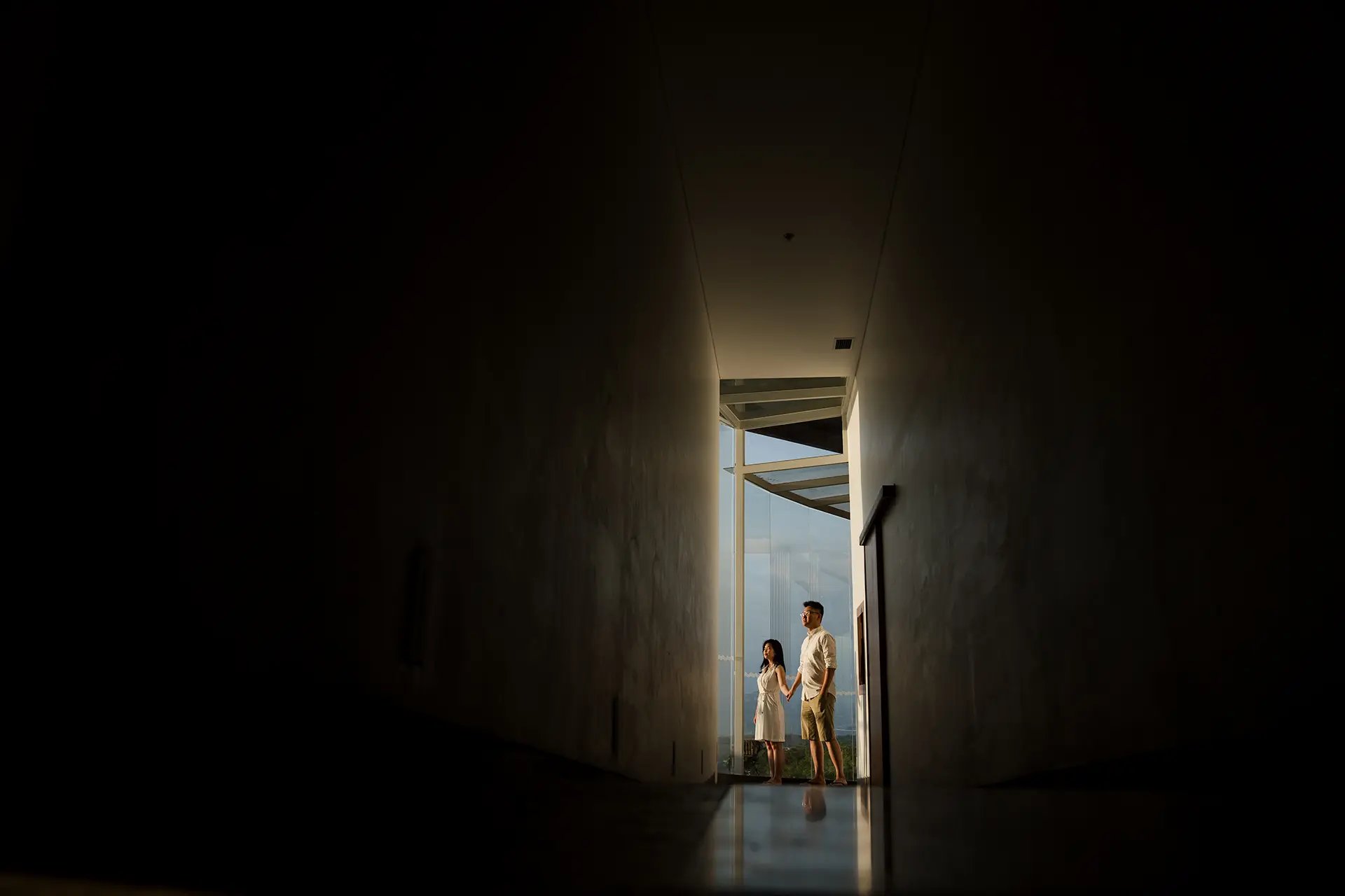 Stefy family portrait with modern architecture at Renaissance Uluwatu Bali