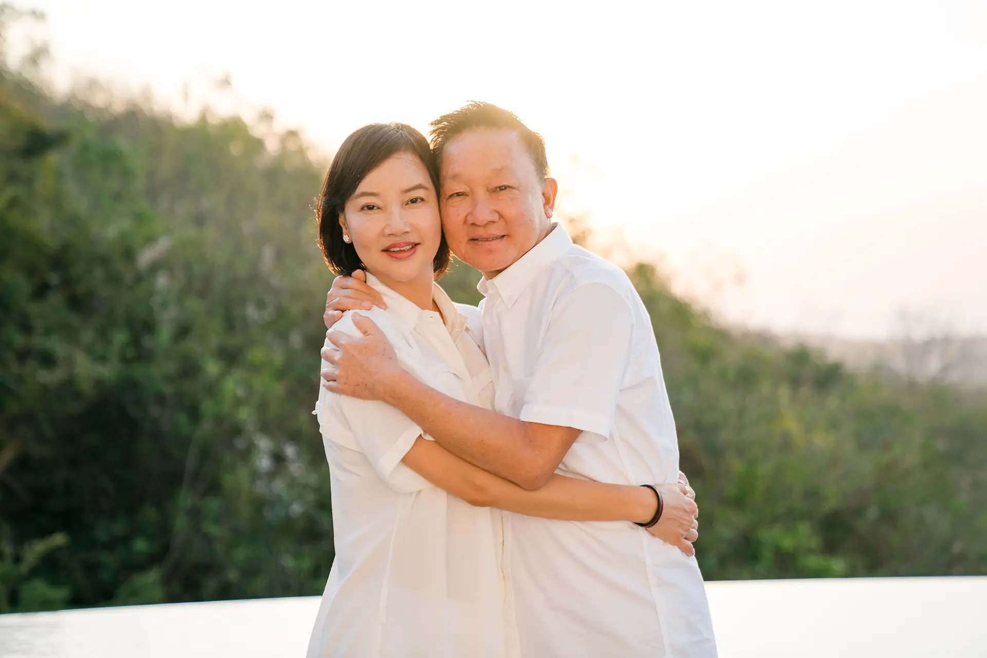 Stefy family sharing a warm embrace at Renaissance Uluwatu Bali