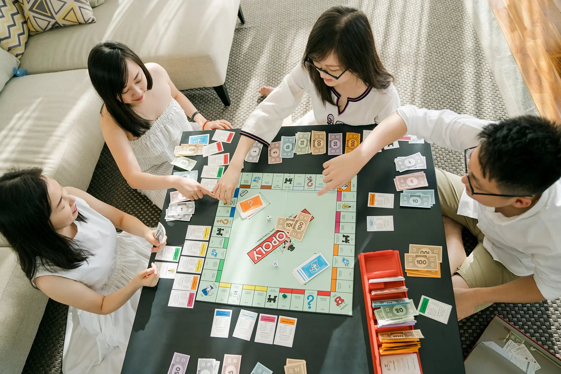 Stefy family enjoying board games together at Renaissance Uluwatu Bali