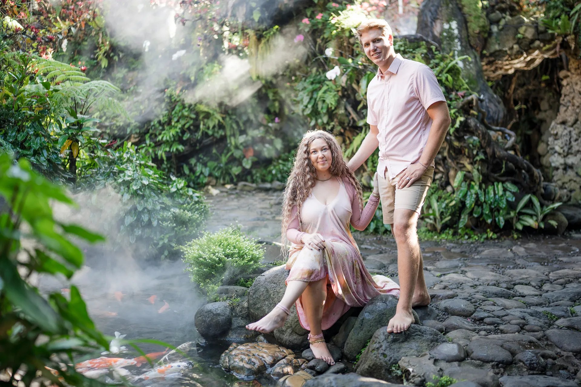 Couple portrait during a scenic family photography session at Umbul Sari in Ubud Bali