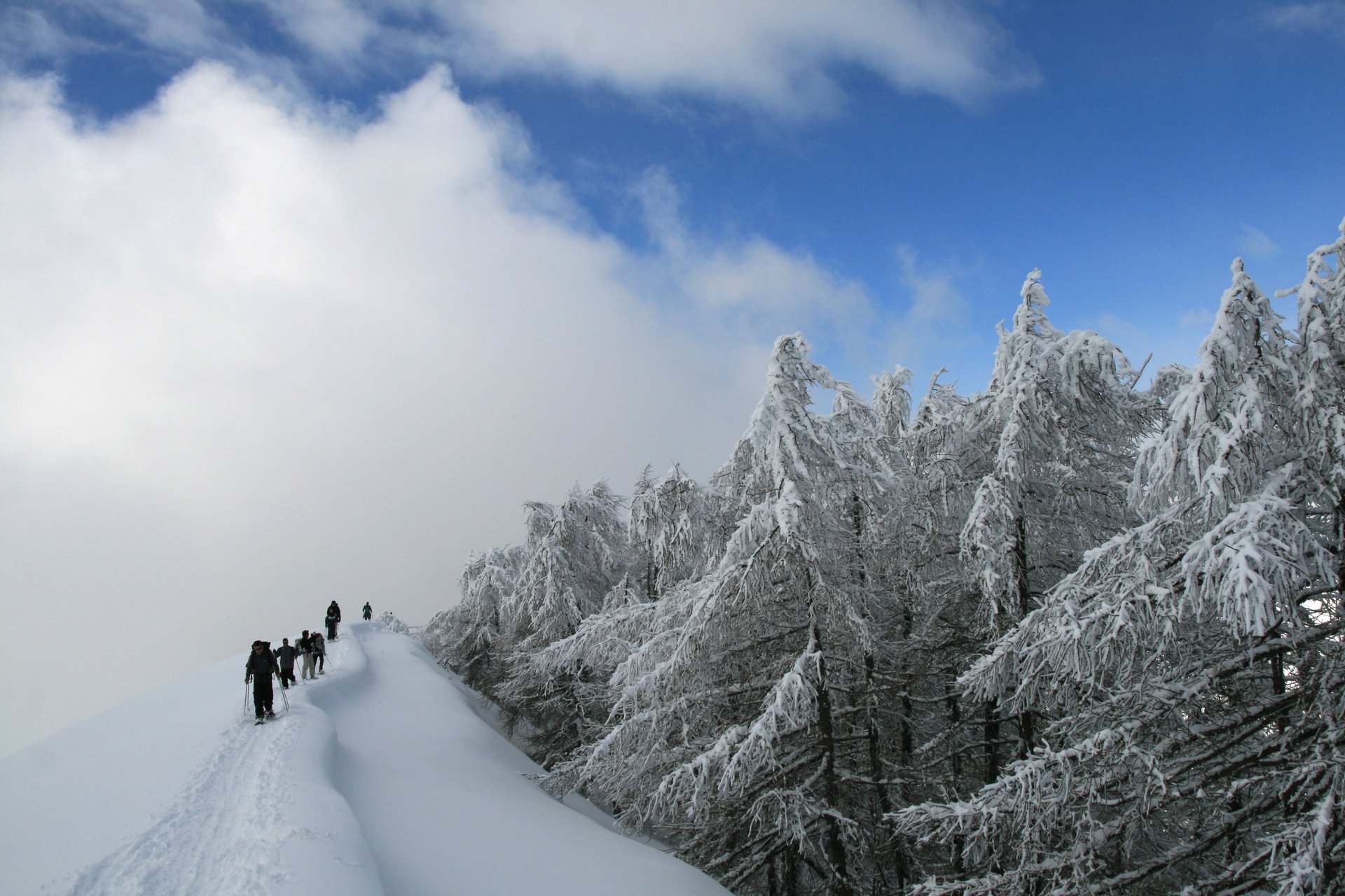 Raquettistes à la pointe des trois communes