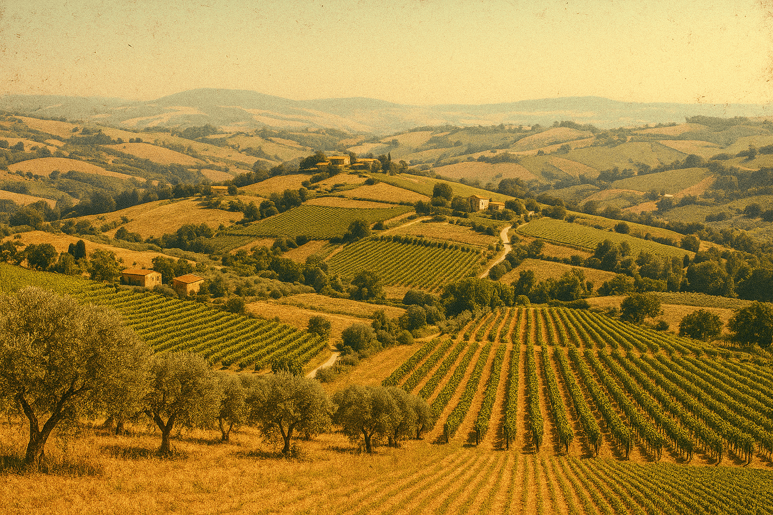 colline verdi ulivi vigneti Marche autentica