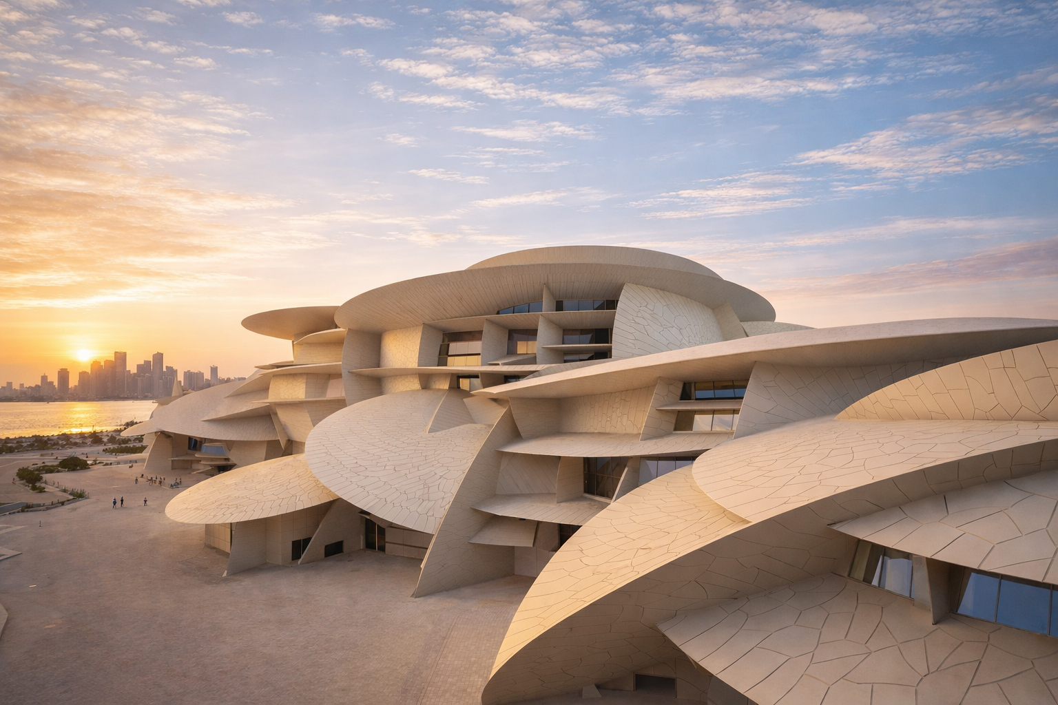 National Museum of Qatar at sunset