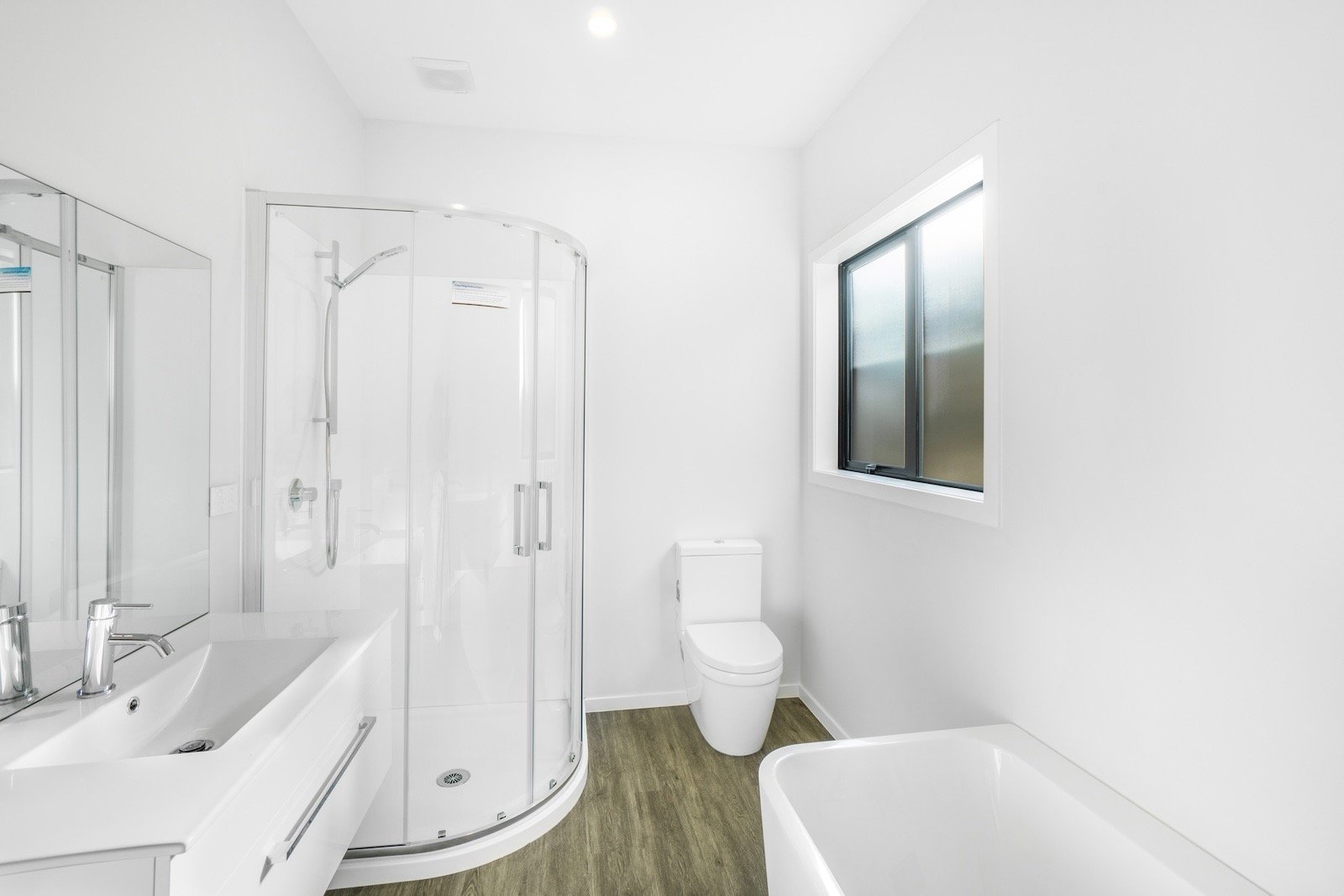 White bathroom construction