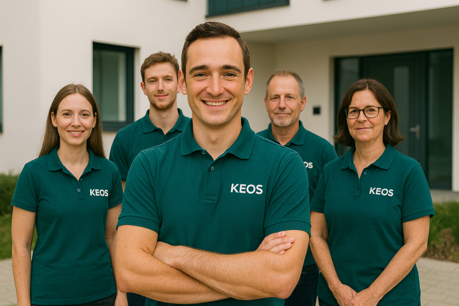 a group of people standing in front of a building