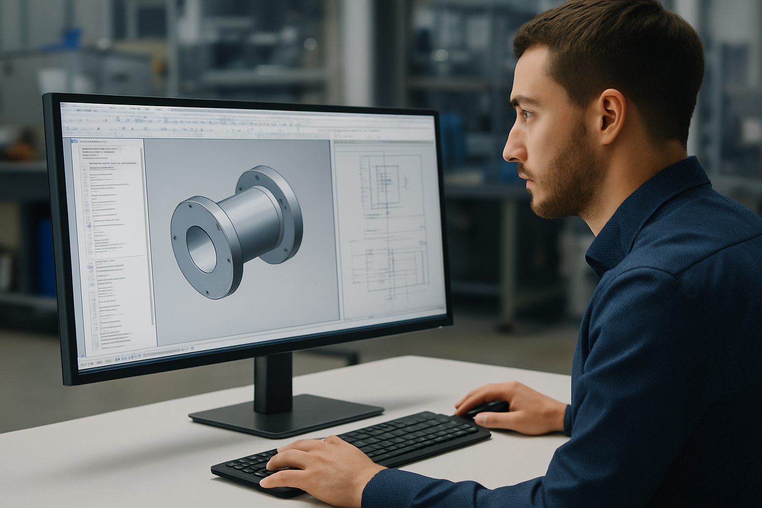 Image depecting a mechanical design engineer upskilling his career by learning cad automation