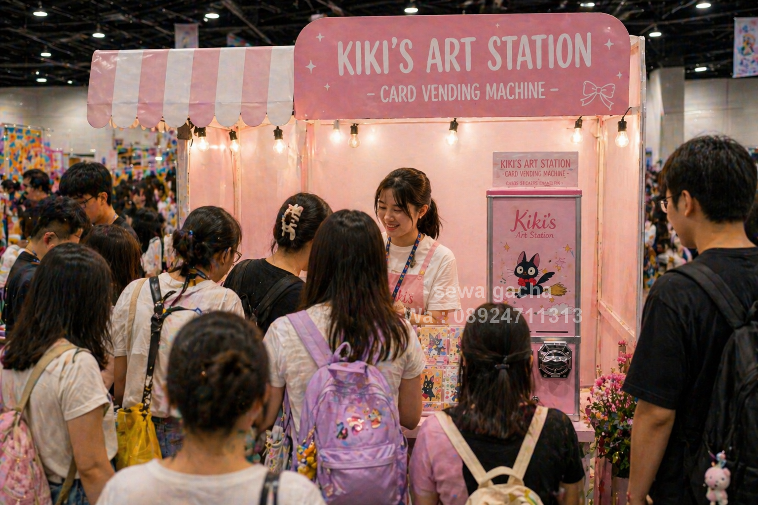 sewa pink sticker vending machine event