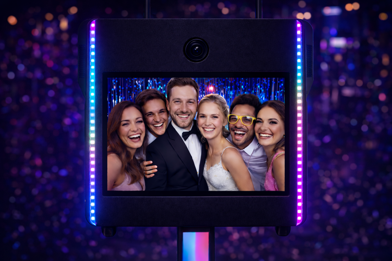 fotomaton para bodas en mallorca invitados posando