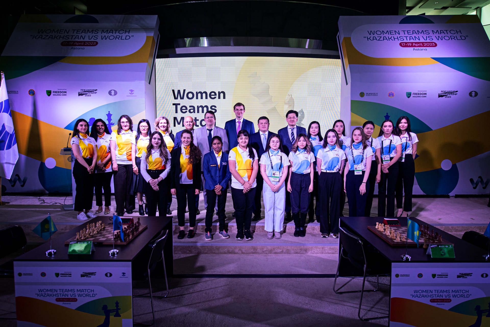 The "Kazakhstan vs The World" at World Chess Championship 2023. FIDE Chess