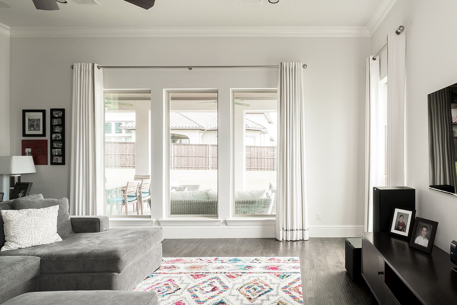 grommet drapery curtains accent band on bottom edge custom hardware