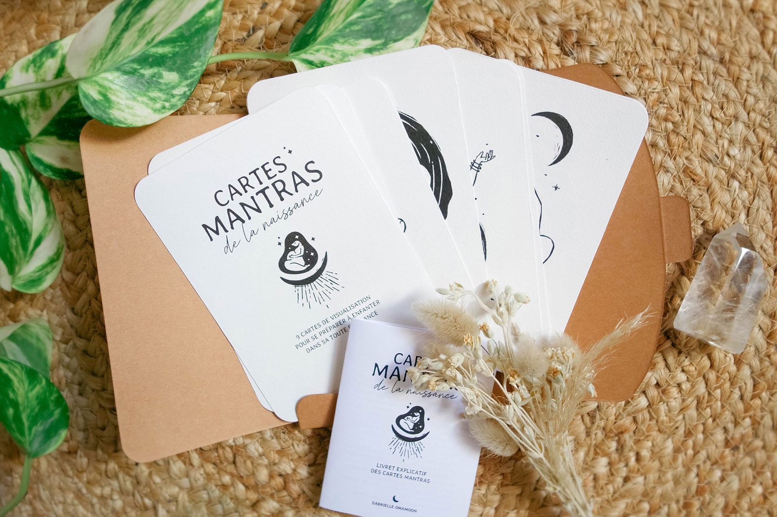 set cartes mantras de la naissance