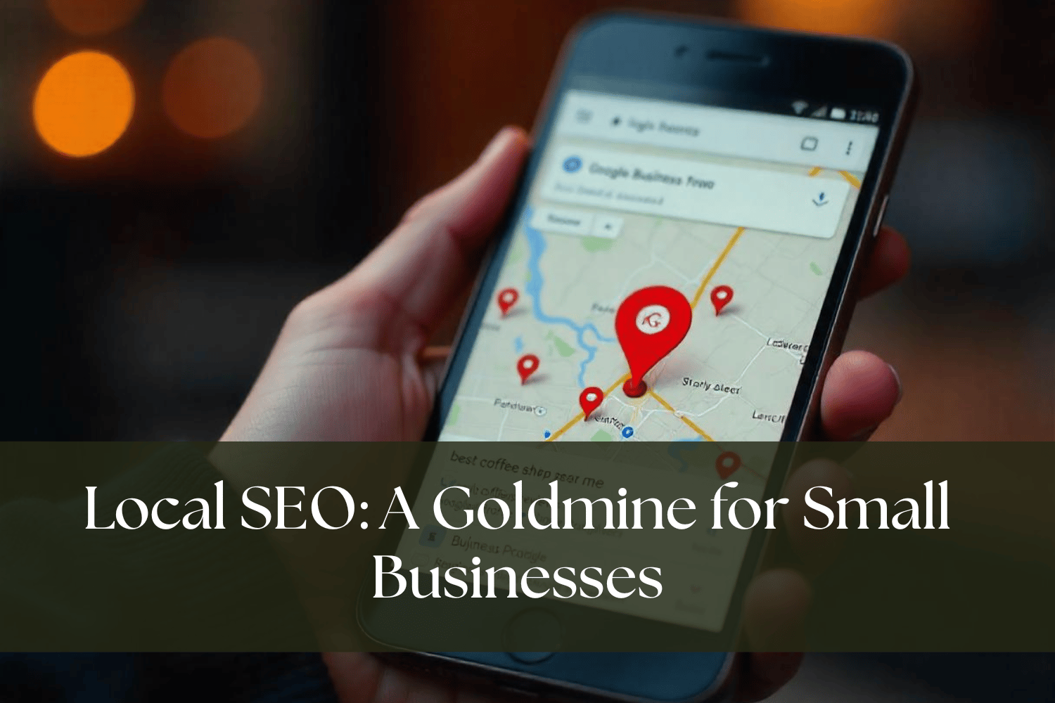 A google map on mobile showing locations nearby