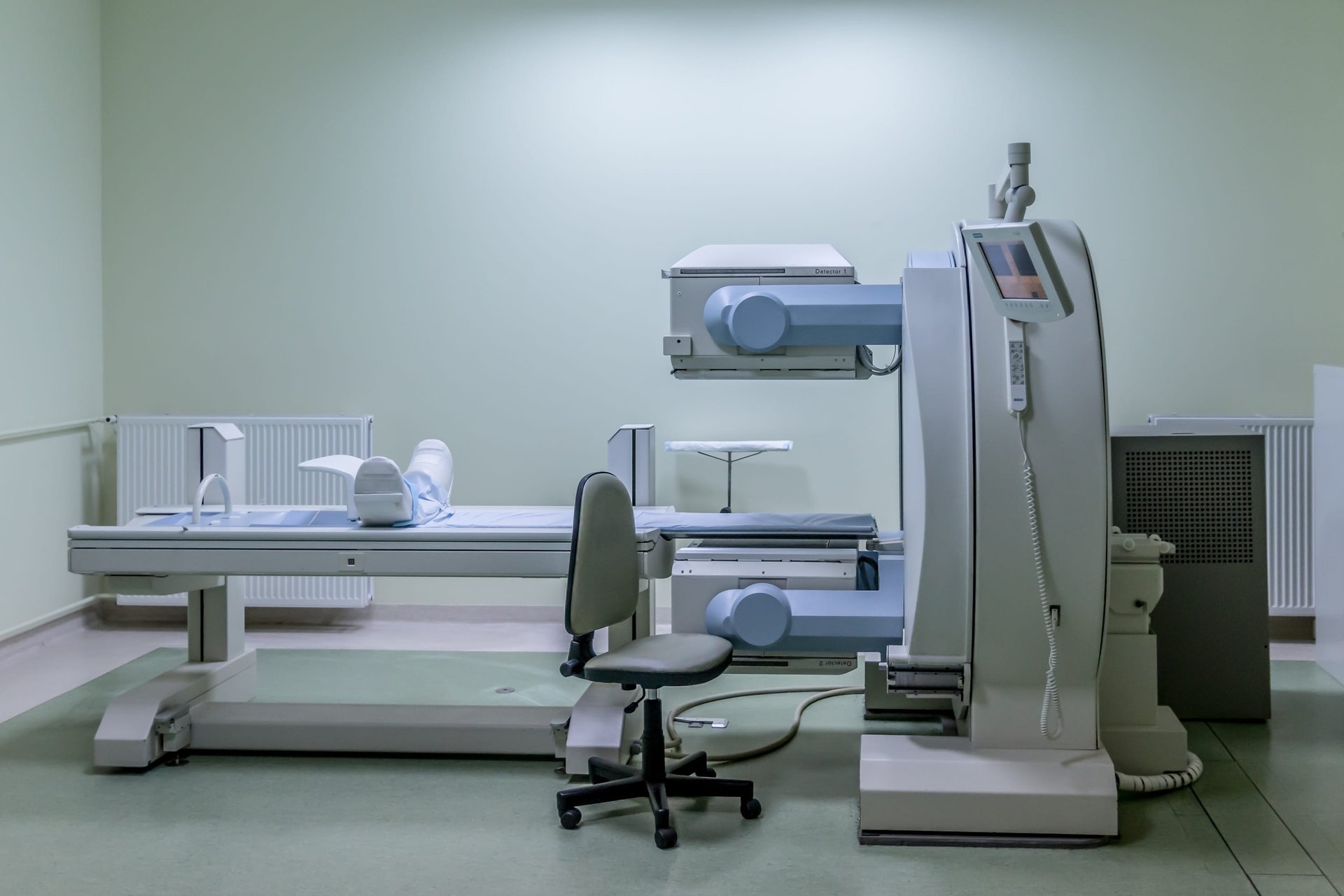 a medical equipment in a hospital room MRI