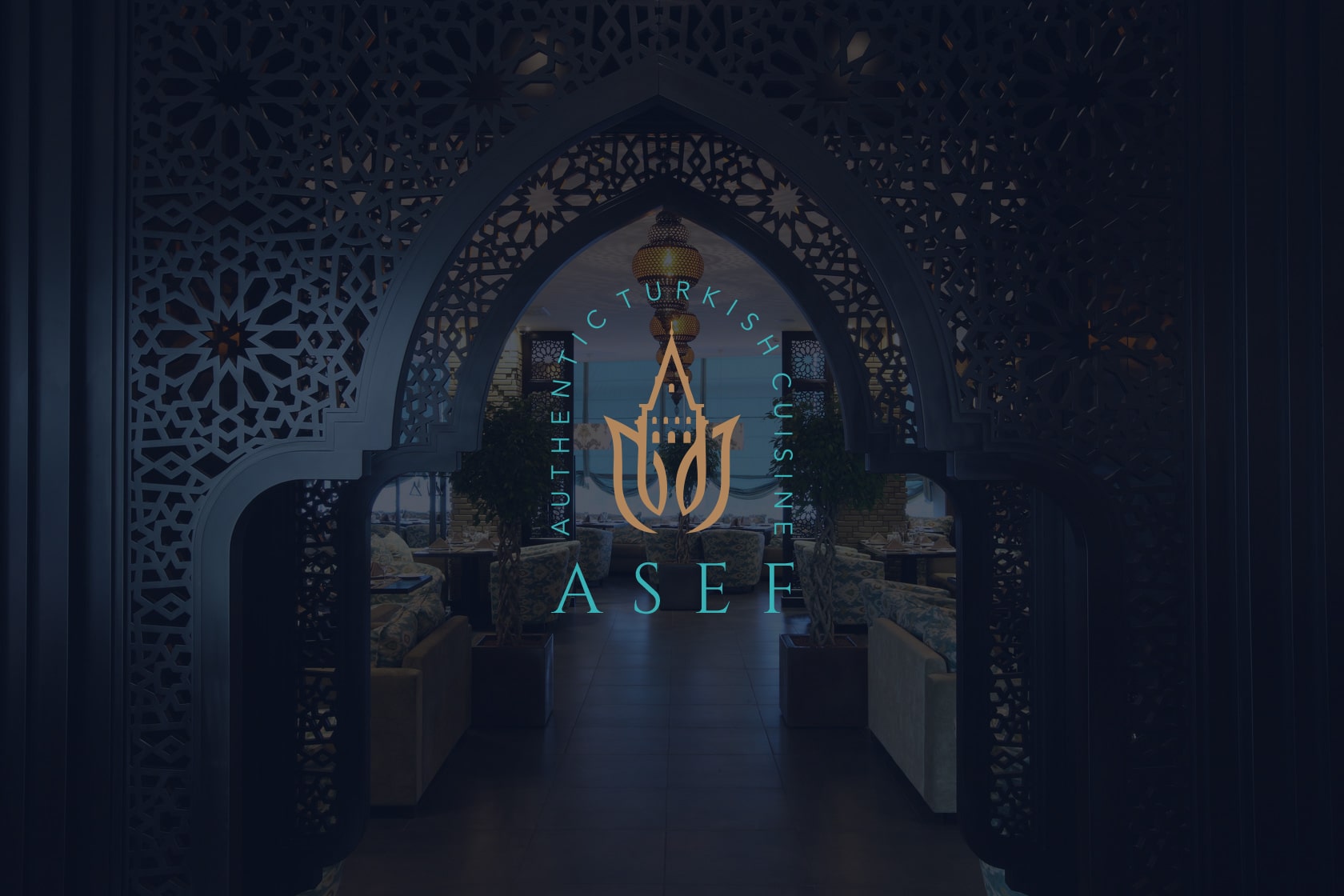 ASEF Authentic Turkish Cuisine için tasarlanan modern ve akılda kalıcı logo
