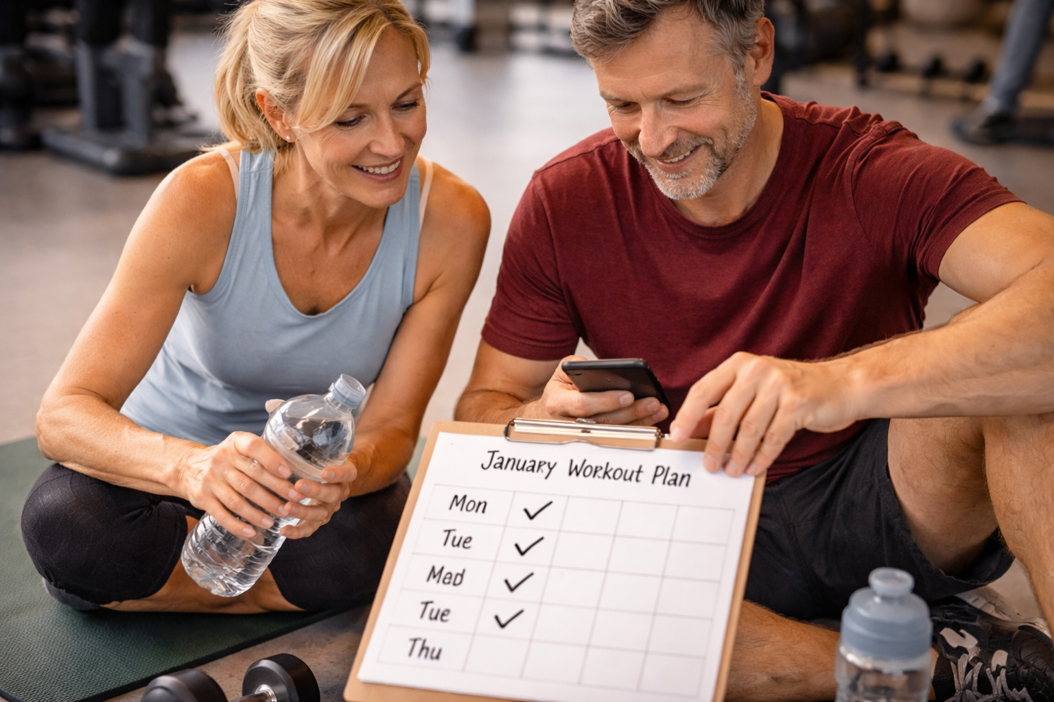 Robb Sheridan clients looking at workout plan