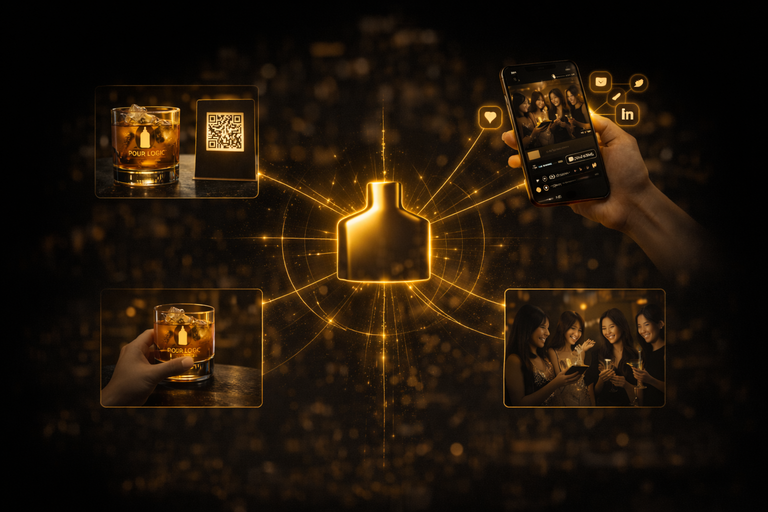 hospitality engagement graphic showing connected phone interaction