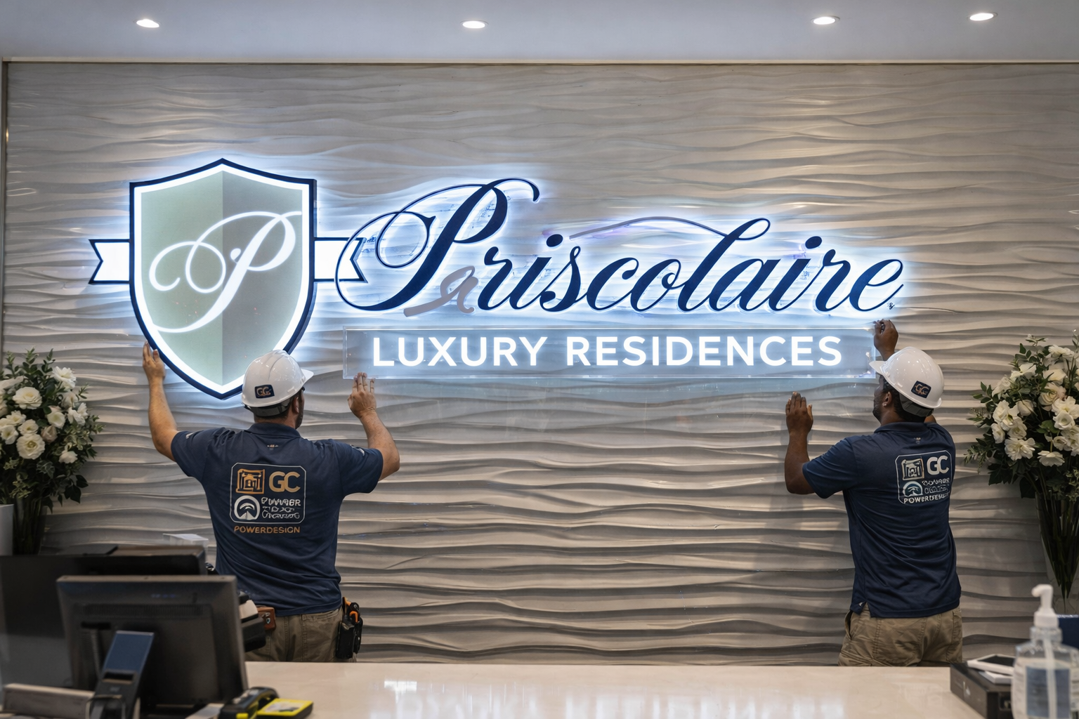 Custom lobby sign installation for Bay Area business interior