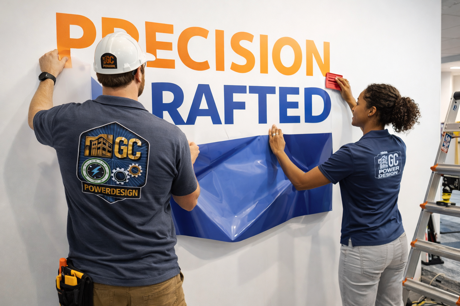 GC Power Design vinyl graphics sign installation experts serving the Bay Area