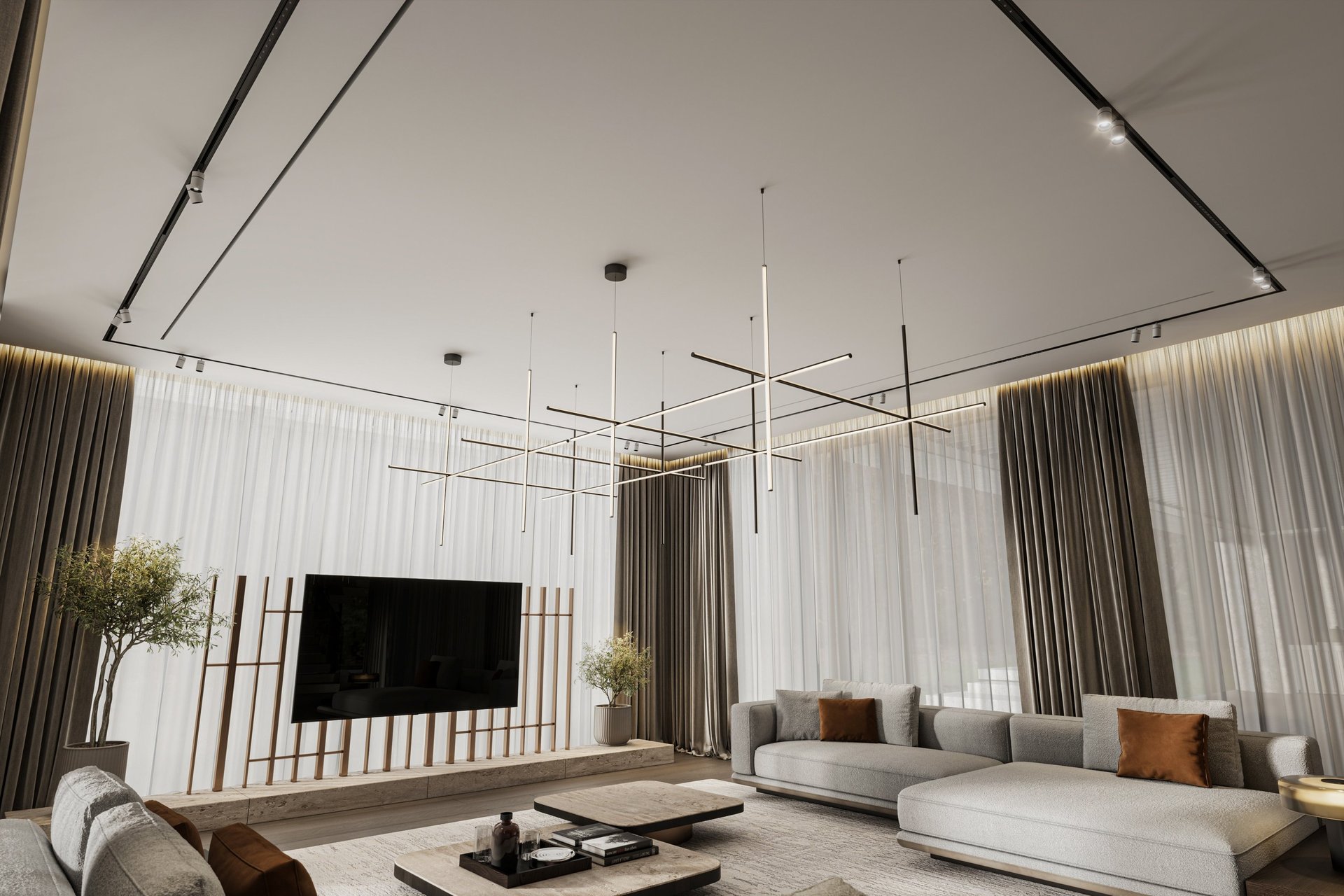 ERGOVENT LINEO-PRO CONDI 1 Slot linear diffuser in a luxury lobby ceiling
