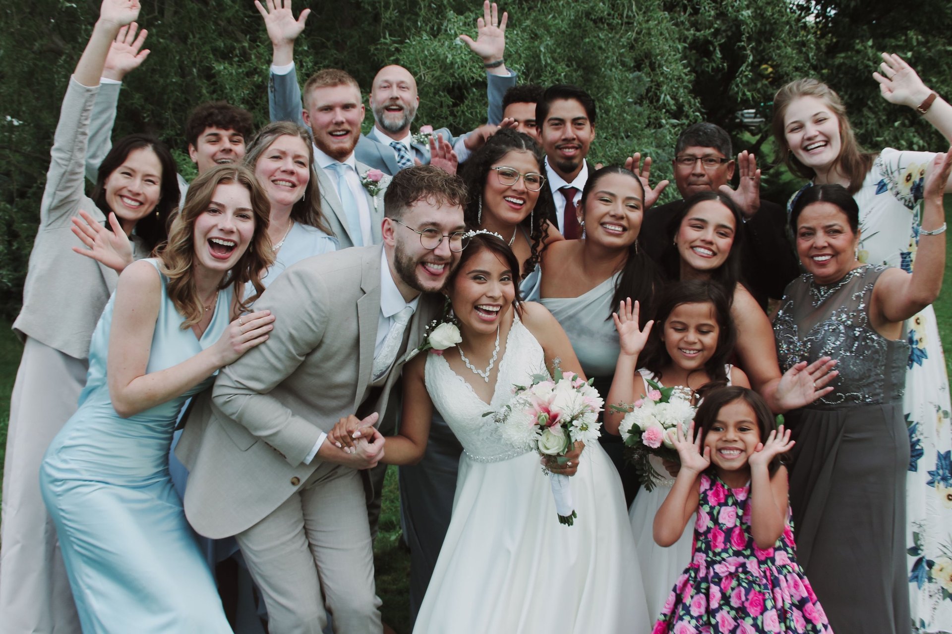Candid authentic intimate family photo at Toronto Wedding