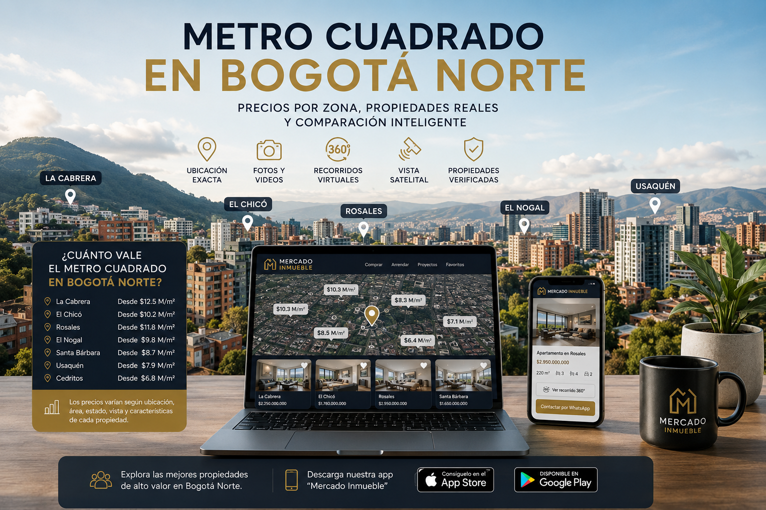 Metro cuadrado en Bogotá norte y propiedades verificadas