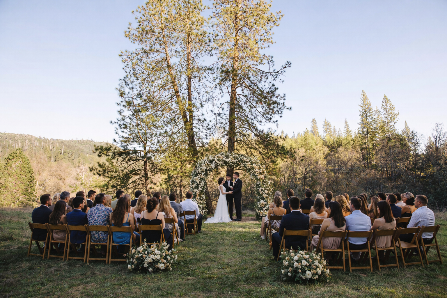 WEdding ceremony at Evergreen Terrace at Kowana Valley