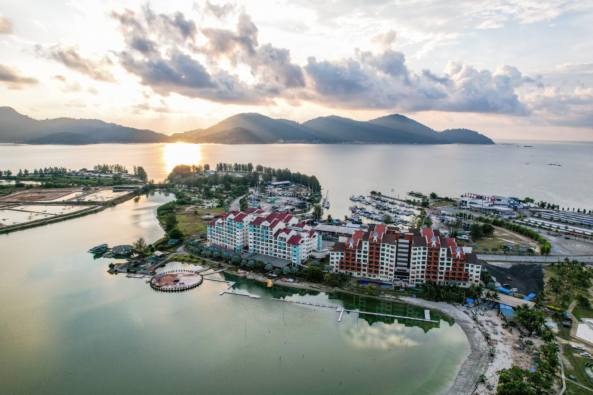 sunset at marina island pangkor