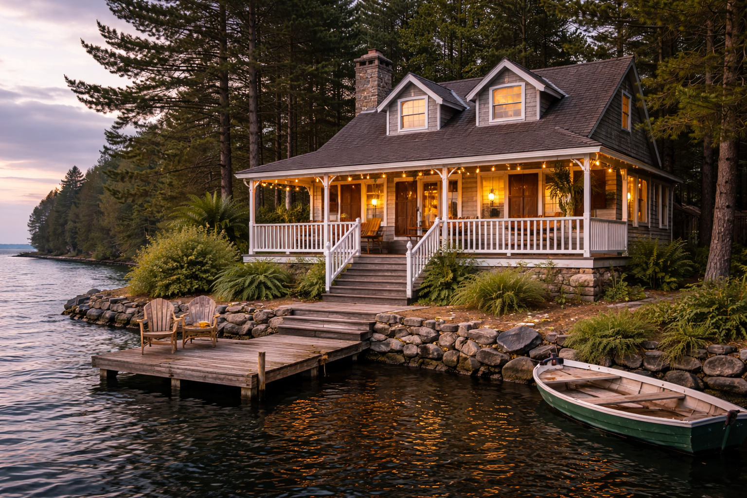 Cozy lakeside cabin in alberta