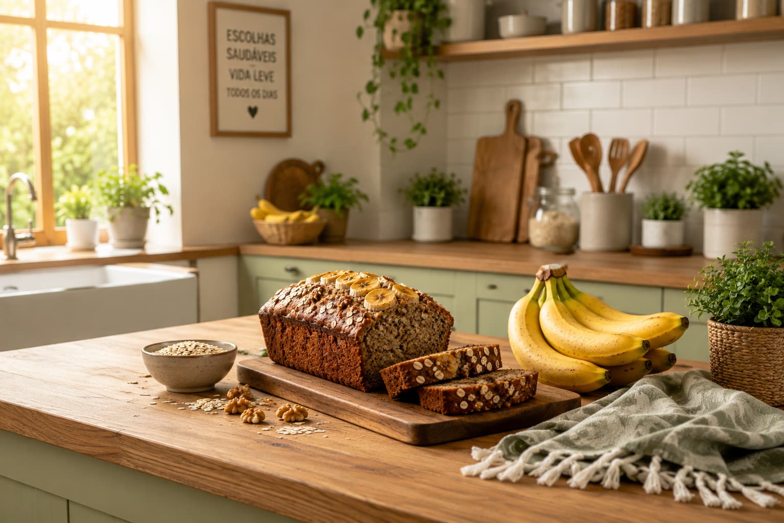 Bolo de Banana Sem Açúcar: Receita com Aveia e Farinha Integral
