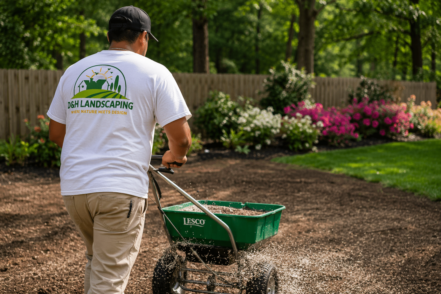 Professional lawn seeding and planting service in Garner NC by D&H Landscaping NC covering the Triangle Area