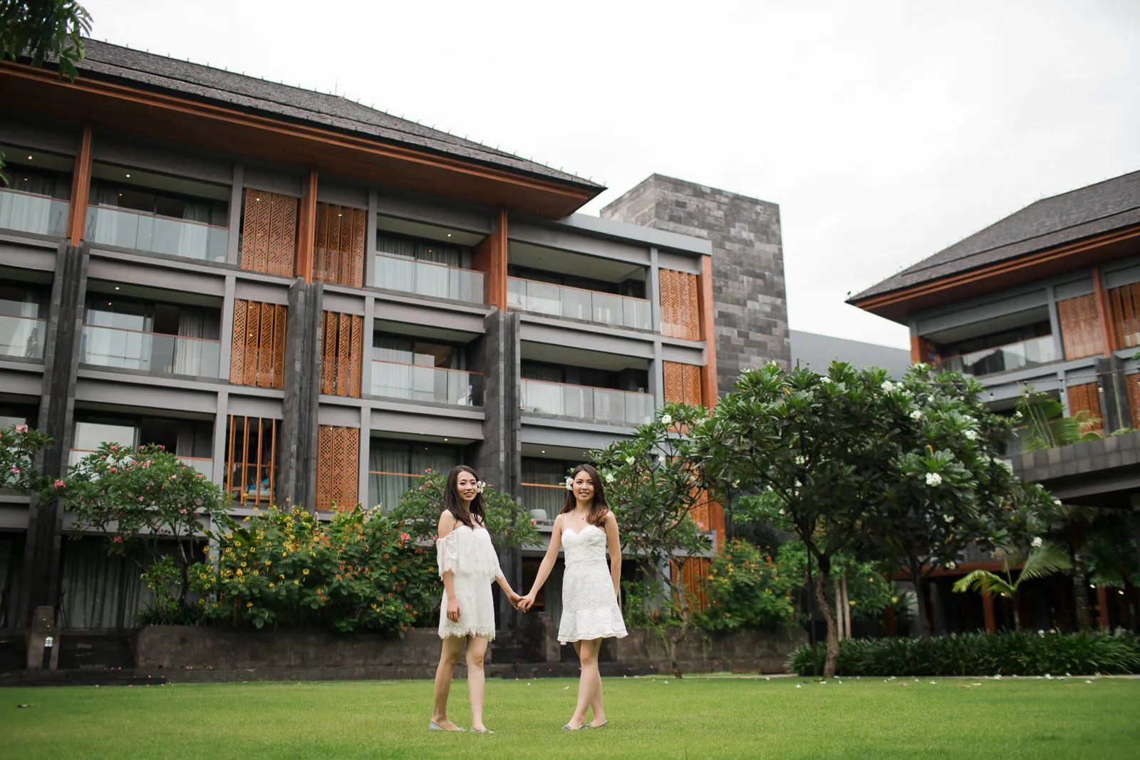 Janice family walking together at Indigo Seminyak Bali during a relaxed family photography session